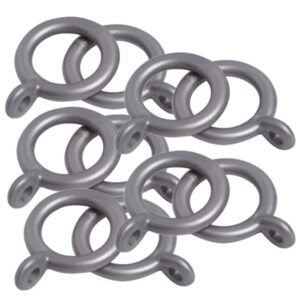 Plastic curtain rings silver pack of 10 for 13 to 16 millimetre curtain poles