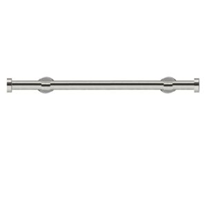 Extra long curtain pole for Bi fold doors, Modern Satin Steel finish, contemporary Cylinder brackets