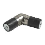 Satin Steel corner elbow to joint bay window curtain poles