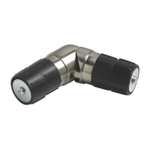 Satin Steel corner elbow to joint bay window curtain poles
