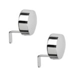 Pair of end caps Chrome colour for capping the end of 28mm Curtain poles