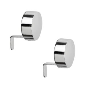 Pair of end caps Chrome colour for capping the end of 28mm Curtain poles