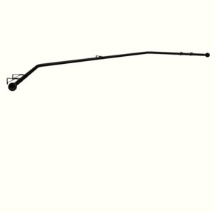 Speedy Products Black bay window curtain pole set 19mm diameter curtain pole, complete with brackets and ball finials for a 3 sided bay window