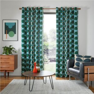 Orla Kiely Block Stem Pair of Curtains in Jade Green