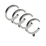 Swish Design Studio Luxury Passing rings, satin steel pack of 4 to use with bay window curtain poles