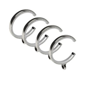 Swish Design Studio Luxury Passing rings, satin steel pack of 4 to use with bay window curtain poles