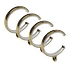 Swish Design Studio Luxury passing lined rings, Antique brass pack of 4 for 28mm Bay window curtain poles