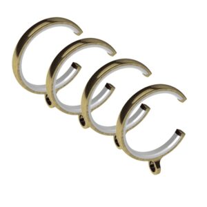 Swish Design Studio Luxury passing lined rings, Antique brass pack of 4 for 28mm Bay window curtain poles