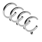 Swish Design Studio Luxury passing rings, chrome pack of 4 for use with 28mm bay window curtain poles