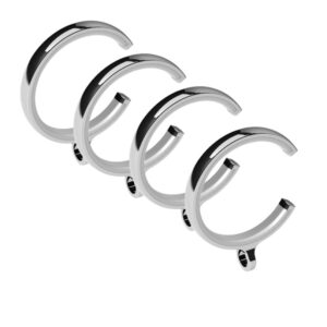 Swish Design Studio Luxury passing rings, chrome pack of 4 for use with 28mm bay window curtain poles