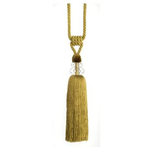 Chartreuse Swish Excelsior curtain tieback with cut glass design and full tassel