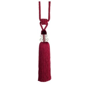 Claret Red Swish Excelsior curtain tieback with cut glass design and full tassel