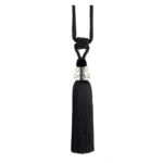 Black Swish Excelsior curtain tieback with cut glass design and full tassel