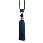 Blue Swish Excelsior curtain tieback with cut glass design and full tassel