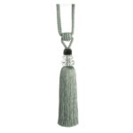 Duck Egg blue Swish Excelsior curtain tieback with cut glass design and full tassel