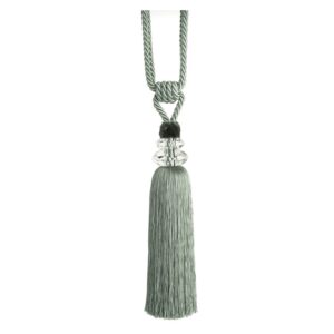 Duck Egg blue Swish Excelsior curtain tieback with cut glass design and full tassel