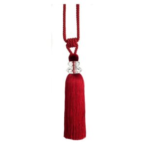 Red Swish Excelsior curtain tieback with cut glass design and full tassel