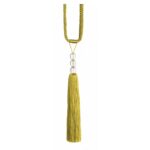Avocado green Swish Finesse curtain tieback with clear beads and straight tassel