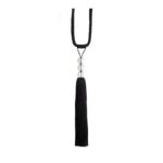 Black Swish Finesse curtain tieback with clear beads and straight tassel