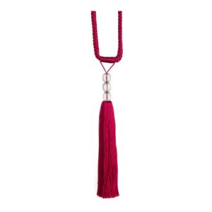 Fuchsia Pink Swish Finesse curtain tieback with clear beads and straight tassel