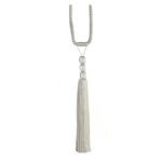 Ivory Swish Finesse curtain tieback with clear beads and straight tassel