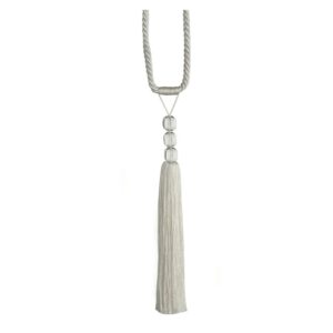 Ivory Swish Finesse curtain tieback with clear beads and straight tassel