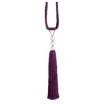 Mulberry purple Swish Finesse curtain tieback with clear beads and straight tassel