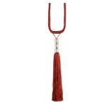 Rust Swish Finesse curtain tieback with clear beads and straight tassel