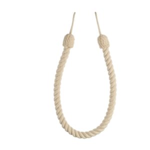 Natural Swish Java curtain tieback in a corded rope design