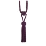 Aubergine purple Swish Kiera Curtain Tieback with twisted rope embrace and tassels