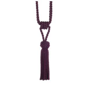 Aubergine purple Swish Kiera Curtain Tieback with twisted rope embrace and tassels