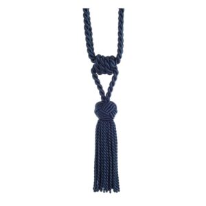 Blue Swish Kiera Curtain Tieback with twisted rope embrace and tassels