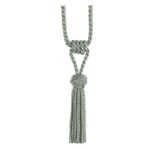 Duck Egg Blue Swish Kiera curtain tieback with twisted rope embrace and tassels
