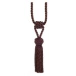 Mocha Swish curtain tieback with twisted rope embrace and tassels