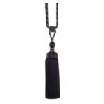 Black Swish Marrakesh curtain tieback with exotic style tassel