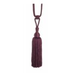 Cassis purple Swish Tangiers curtain tieback with colour co-ordinated drop and tassel