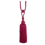 Fuchsia Pink Swish Tangiers curtain tieback with colour co-ordinated drop and tassel