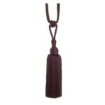 Mocha Brown Swish Tangiers curtain tieback with colour co-ordinated drop and tassel