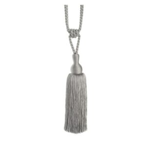 Silver Swish Tangiers curtain tieback with colour co-ordinated drop and tassel