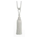White Swish Tangiers curtain tieback with colour co-ordinated drop and tassel