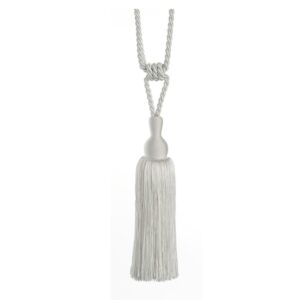 White Swish Tangiers curtain tieback with colour co-ordinated drop and tassel
