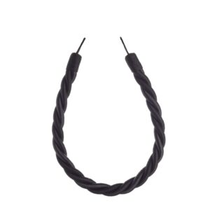 Black Swish Virage curtain tieback with twisted rope design