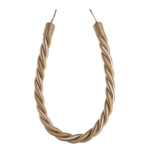 Gold Swish Virage curtain tieback with twisted rope design