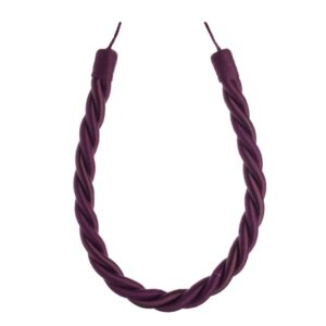 Purple Swish Virage curtain tieback with twisted rope design
