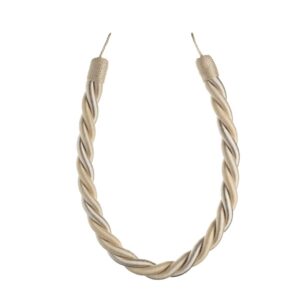Putty Swish Virage curtain tieback with twisted rope design