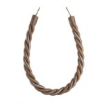 Taupe Swish Virage curtain tieback with twisted rope design