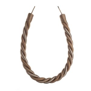 Taupe Swish Virage curtain tieback with twisted rope design