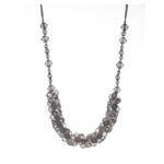 Charcoal Swish Vetrobello curtain tieback with clear acrylic faceted beads