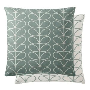 Orla Kiely Small Linear Stem reversible, feather filled cushion in Duck Egg blue. 100% cotton cover with concealed zip closure.