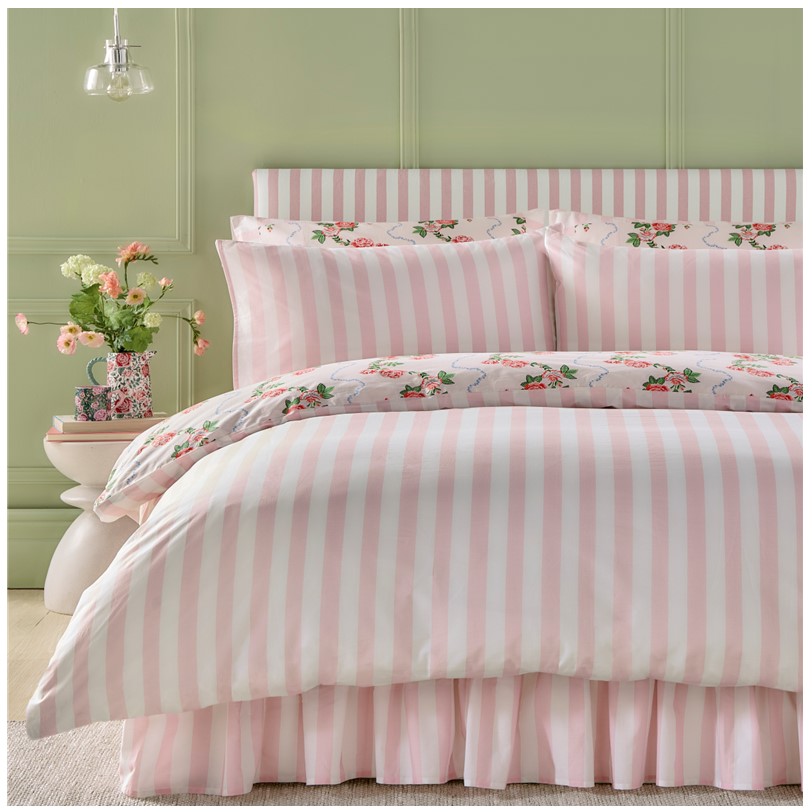 Cath Kidston Rose Flutter Pink bedset reverse Cath Kidston Rose Flutter Pink bedset reverse